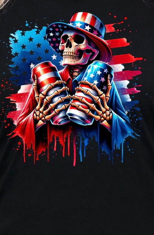 4TH Of July Skeleton T-shirt